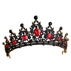 Elegant Black and Red Tiara